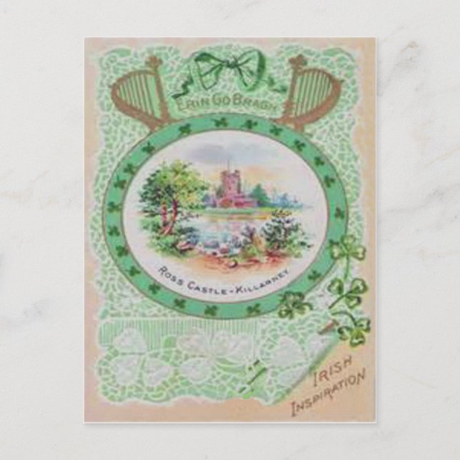 Vintage Ross Castle St Patrick's Day Card (Front)