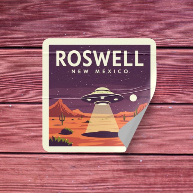 Vintage Roswell New Mexico Square Sticker (Creator Uploaded)