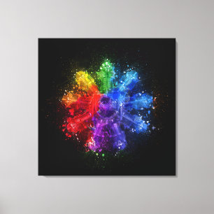 Vintage Rotary Engine Aviation Wall Art, Plane  Canvas Print
