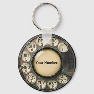 Vintage Rotary Phone Dial Key Ring