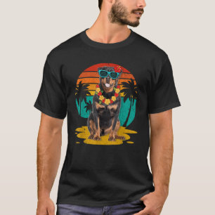 Vintage Rottweiler Dog Wearing Sunglasses Hawaii S T-Shirt