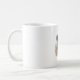 Vintage Rottweiler Floral Portrait Shirt Design_1 Coffee Mug