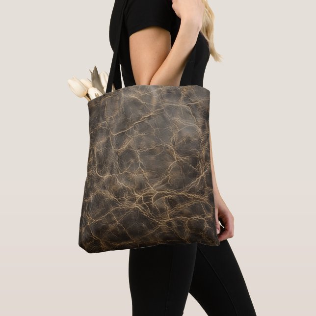 Vintage Rough Leather Texture  Tote Bag (Close Up)