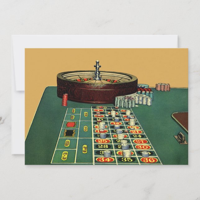 Vintage Roulette Table Casino Game, Gambling Chips (Front)