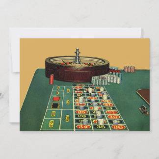 Vintage Roulette Table Casino Game, Gambling Chips