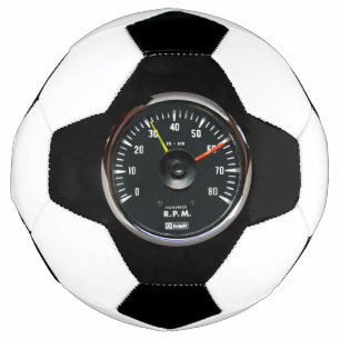 Vintage Round Analogue Auto Tachometer Soccer Ball