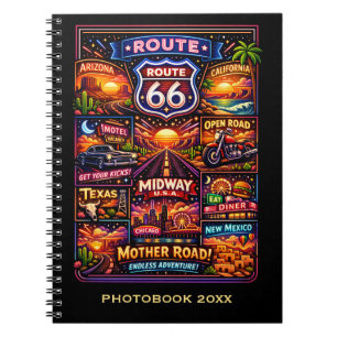 Vintage Route 66 Americana Stationery Notebook