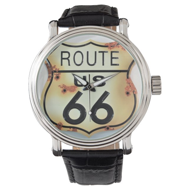 Vintage Route 66 Highway Road Sign Watch (Front)