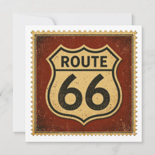 Vintage Route 66 Highway Shield Stamp Americana