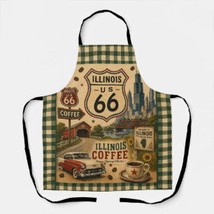 Vintage Route 66 Illinois Coffee Apron