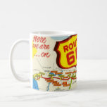Vintage Route 66 Mug<br><div class="desc">A wonderful, colourful vintage postcard for Route 66 repurposed!</div>