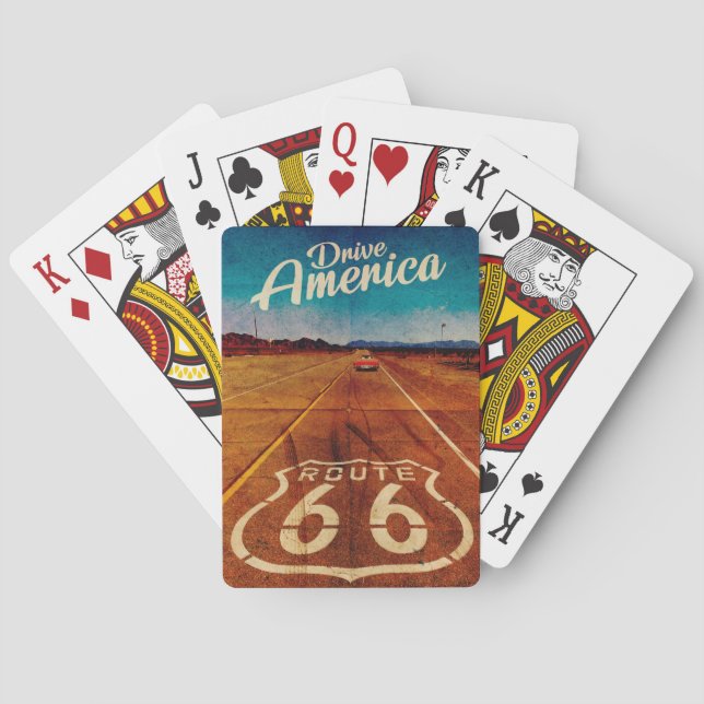 Vintage Route 66 Playing Cards (Back)