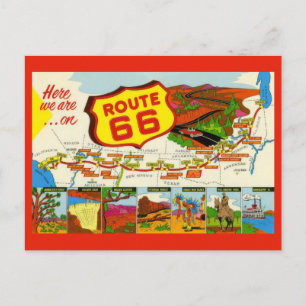 Vintage Route 66 Postcard