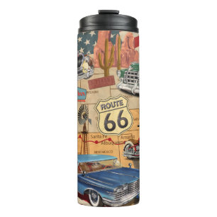 Vintage Route 66 poster. Thermal Tumbler