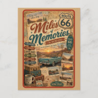 Vintage Route 66 Road Trip Travel Collage