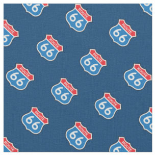 Vintage Route 66 Street Signs Fabric