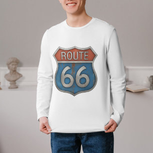 Vintage Route 66 T-Shirt   Retro Road Sign Gift Te