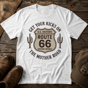 Vintage Route 66 The Mother Road Desert Travel T-Shirt