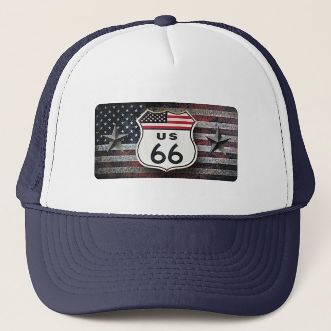 Vintage Route 66 Trucker Hat (Front)