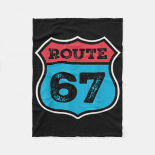 Vintage Route 67 Six Seven Meme 67th Birthday 80s  Fleece Blanket