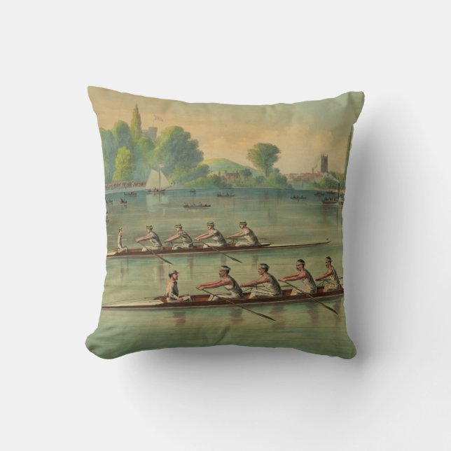 Vintage Rowers Crew Race Boat Race Cushion (Front)