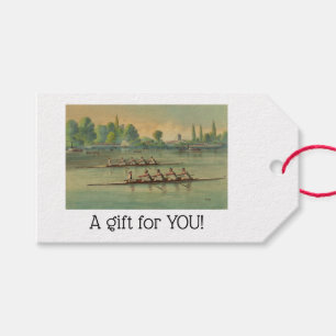 Vintage Rowers Crew Race Boat Race Gift Tags