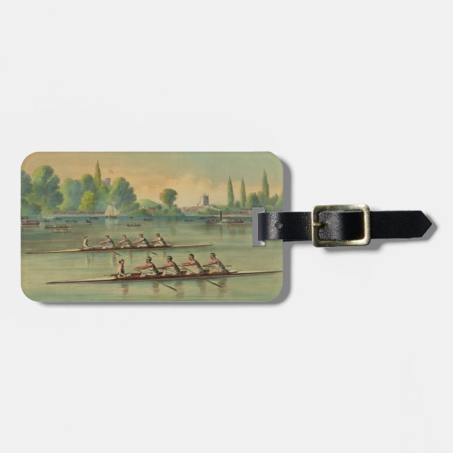 Vintage Rowers Crew Race Boat Race Luggage Tag (Front Horizontal)