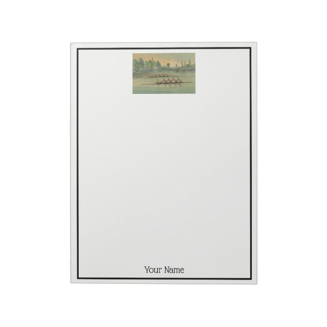 Vintage Rowers Crew Race Boat Race Notepad (Rotated)