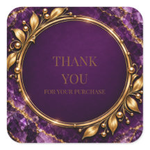 Vintage Royal Amethyst Purple Gold Thank You Stick