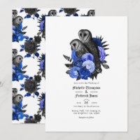 Vintage Royal Blue Owls Gothic Wedding