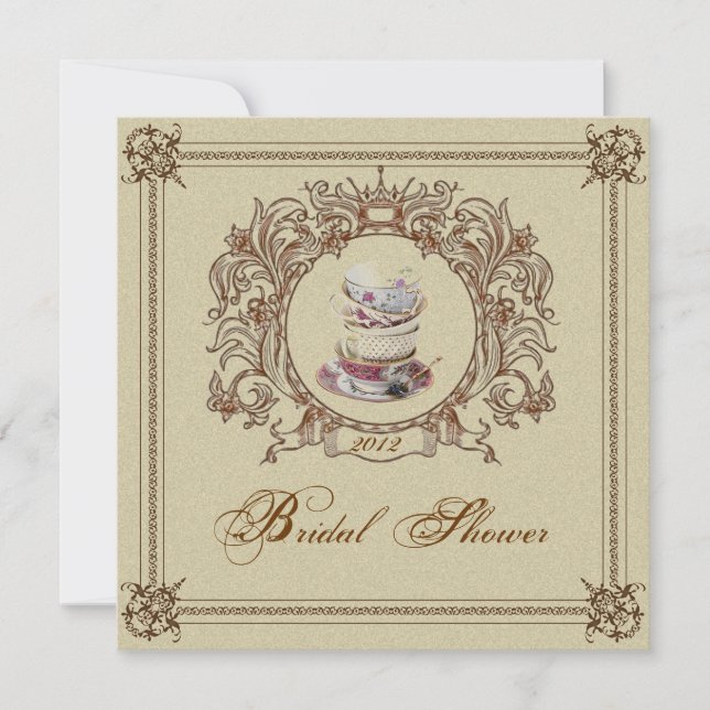 Vintage Royal Bridal Shower Tea Party Invitation (Front)