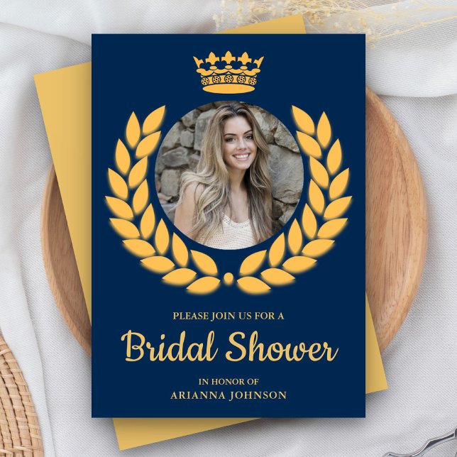 Vintage Royal Crown Princess Photo Bridal Shower Invitation (Creator Uploaded)