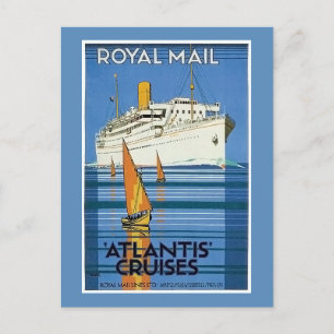 Vintage Royal Mail :Atlantis Cruises" Postcard