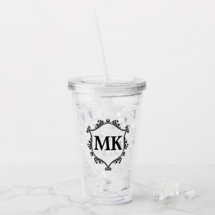 Vintage royal shield personalised name monogram acrylic tumbler
