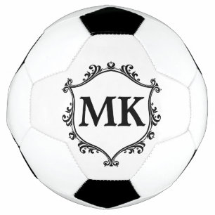 Vintage royal shield personalised name monogram soccer ball