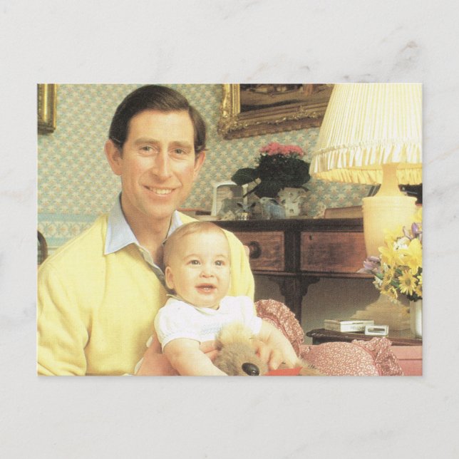 Vintage Royalty, Prince Charles and William Postcard (Front)