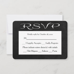 Vintage RSVP Black And White Chalkboard Response