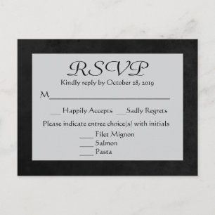 Vintage RSVP Grey & Black Chalkboard Post Card