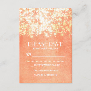 vintage RSVP - string lights - peach and gold Card
