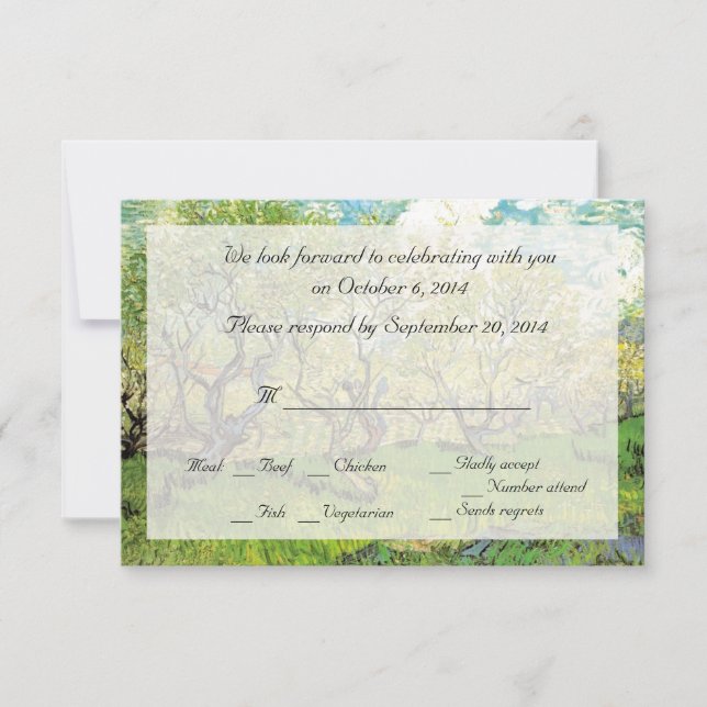 Vintage RSVP wedding invitations (Front)