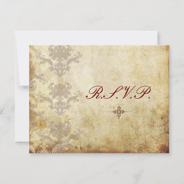 Vintage RSVPs require 5x7 wedding invitations (Front)