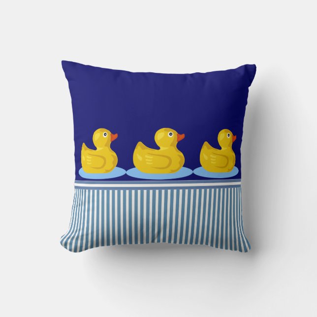 vintage rubber ducks nautical stripes pillows (Front)