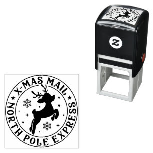 Vintage Rudolph the Reindeer North Pole Christmas Self-inking Stamp