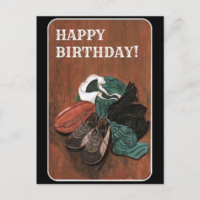 Vintage Rugby Birthday Postcard (Front)