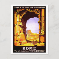 Vintage Ruins of Rome Italy Travel Poster