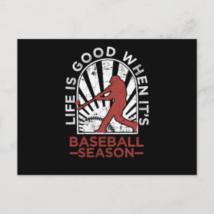 Vintage Runner Batter Life Is Good When Baseball Postcard