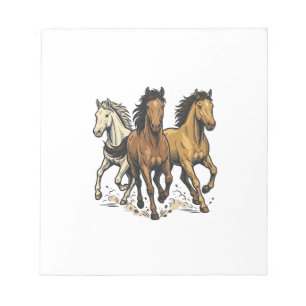 Vintage Running Horses Vector Art Design_1 Notepad