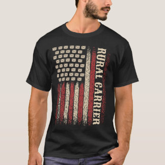 Vintage Rural Carrier USA Flag for Patriotic Mailm T-Shirt