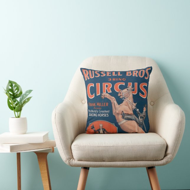 Vintage Russell Brothers Circus Poster. Cushion (Chair)