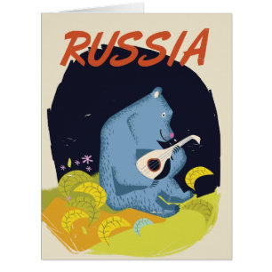 Vintage Russia Bear travel poster